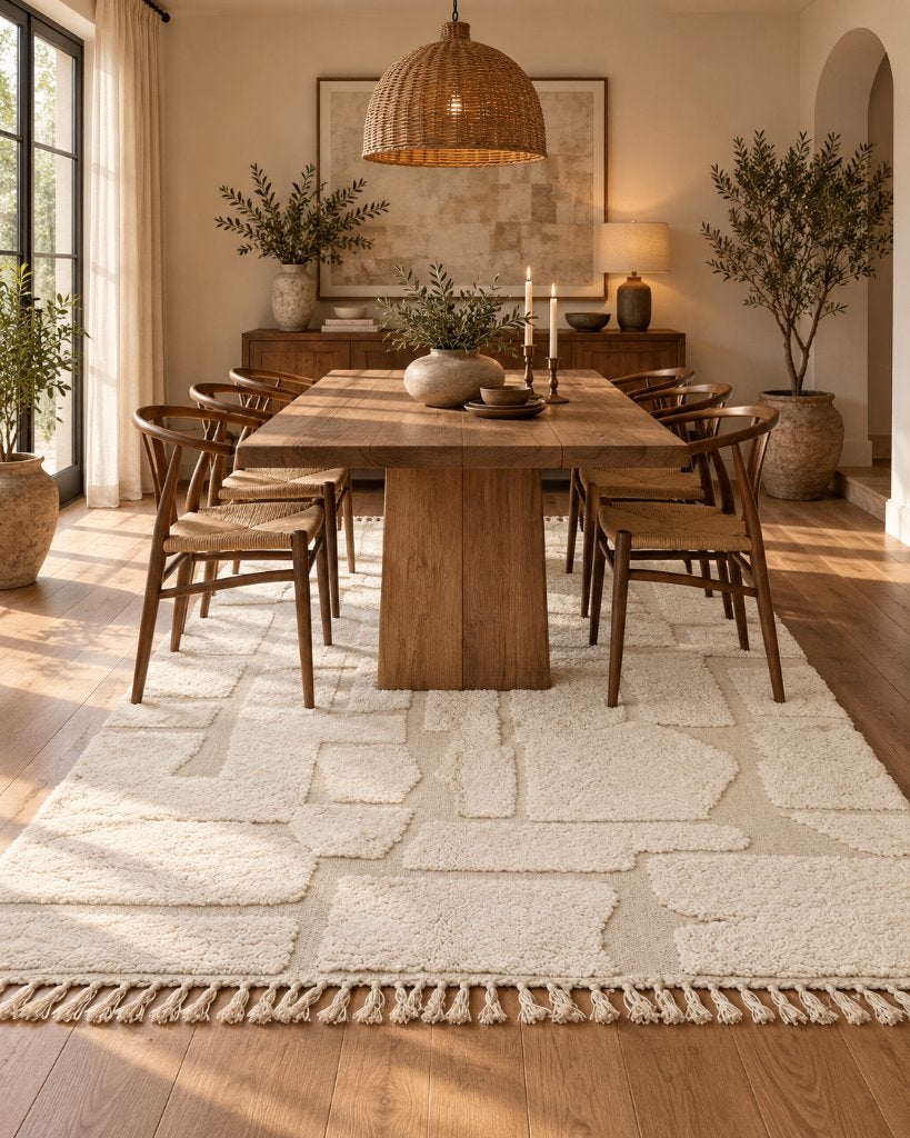 Ivoor wollen vloerkleed 300x200 - handgemaakt Marokkaans, Info@maroccarpets.nl, Ophalen of Verzenden, 200 cm of meer, Maroccarpets