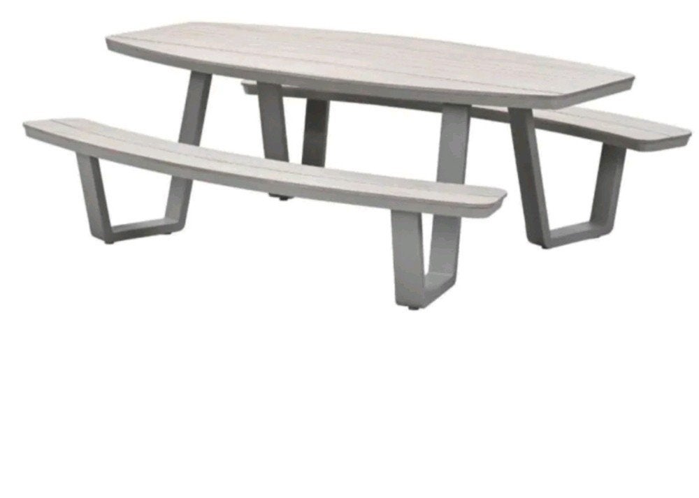 GARDEN IMPRESSIONS ONDERHOUDSVRIJE PICKNICKTAFEL OVAAL, Tuin en Terras, Picknicktafels, Ophalen, Nieuw, Rechthoekig, Aluminium