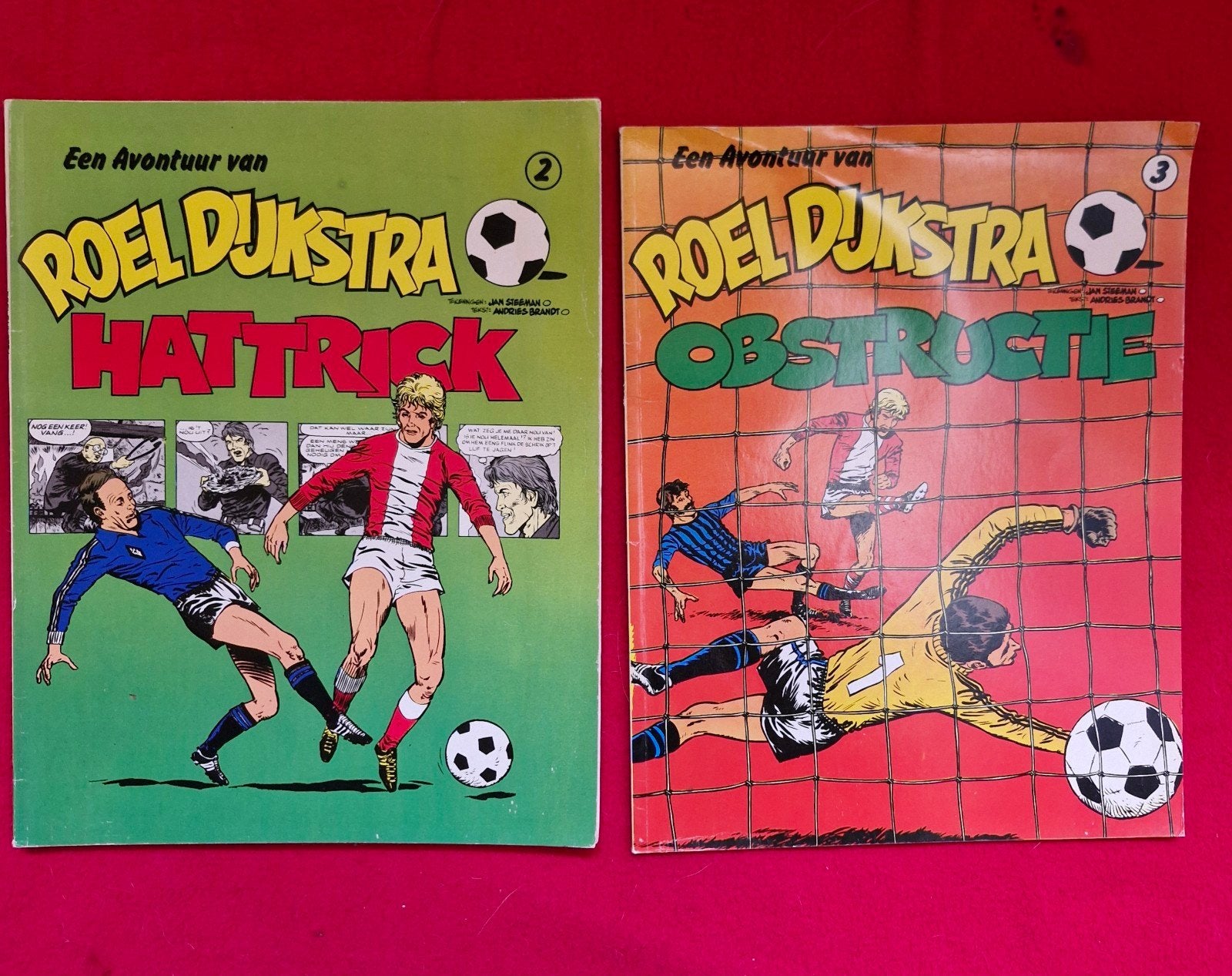 Roel Dijkstra: Hattrick & Obstructie (2 stripboeken), Boeken, Ophalen of Verzenden