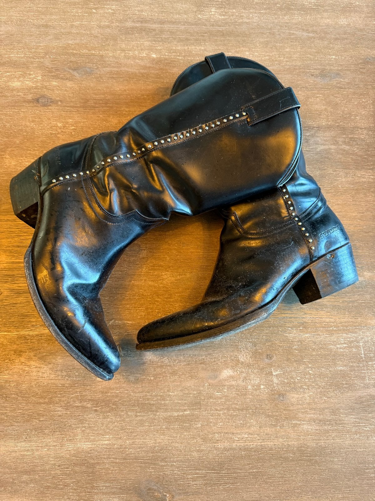 Zendra zwarte laarzen met studs - Maat 39, Ophalen of Verzenden, Gedragen, Zwart, Hoge laarzen