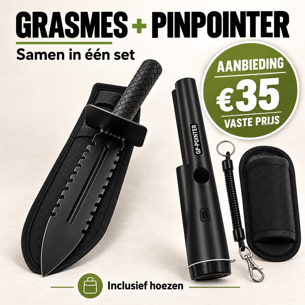 Nieuw Grasmes  Edge Digger – Metaaldetectie – Incl. Hoes €35, Ophalen of Verzenden, Nieuw, Overige merken