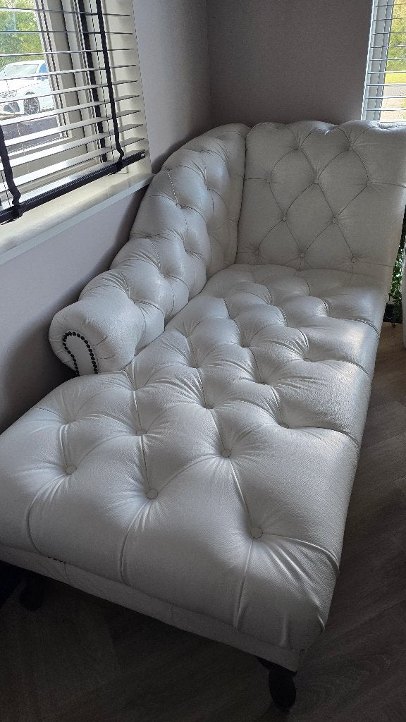 Chesterfield leer Chaise Lounges, Ophalen, Gebruikt, Leer, Minder dan 150 cm