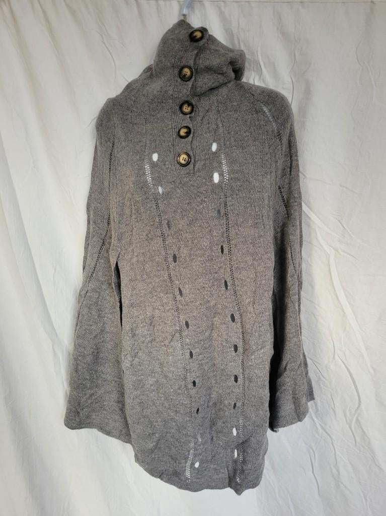 Gave grijze poncho 60% wol mt S/M merk Vero Moda, Kleding | Dames, ., Ophalen of Verzenden, Zo goed als nieuw, .