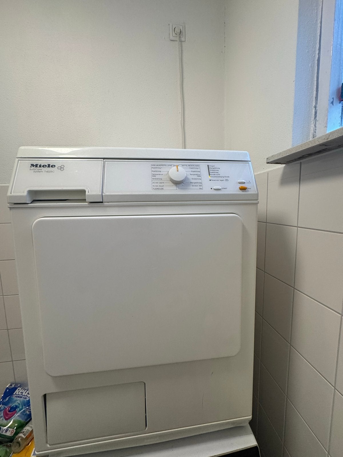 Miele SoftCare System T4223C Condensdroger, Witgoed en Apparatuur, Wasdrogers, Ophalen, 6 tot 8 kg, Gebruikt, Voorlader