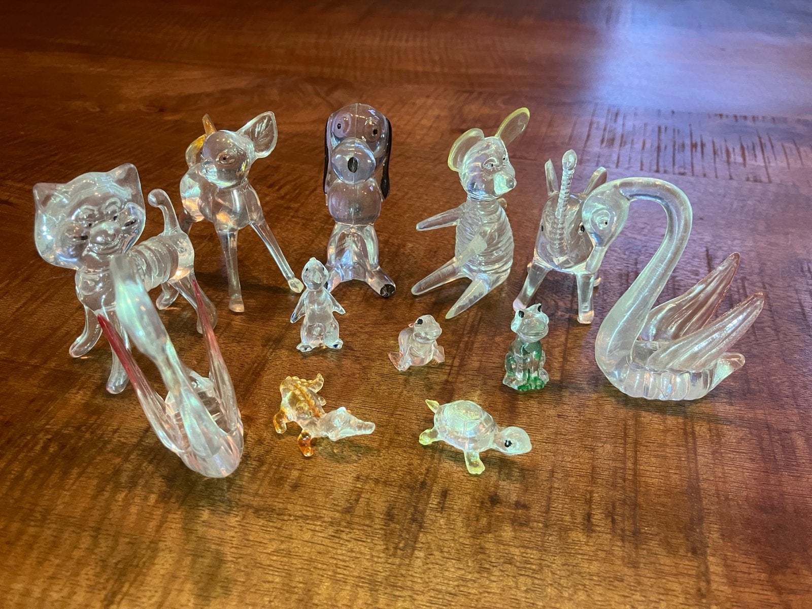 Vintage Lucite Plastic Dieren Figuren Set 12-delig Hong Kong, Ophalen of Verzenden, Gebruikt