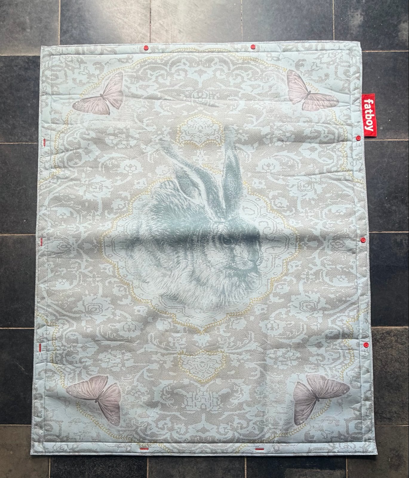 Fatboy Flying Carpet Roger 180x140 - Konijn en Vlinders, 100 tot 150 cm, Ophalen of Verzenden, 150 tot 200 cm, Rechthoekig