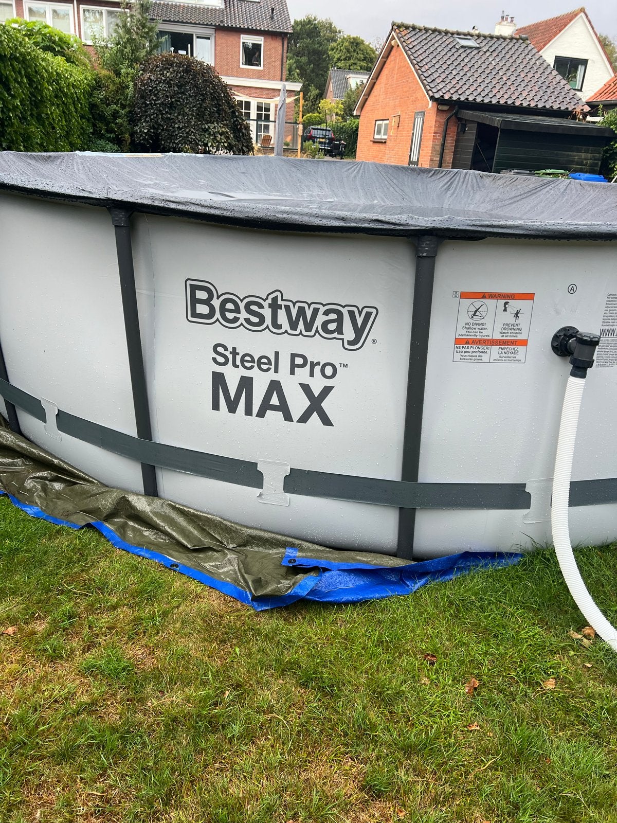Bestway Steel Pro MAX Opzetzwembad, Rond, 300 cm of meer, Zo goed als nieuw, Opzetzwembad