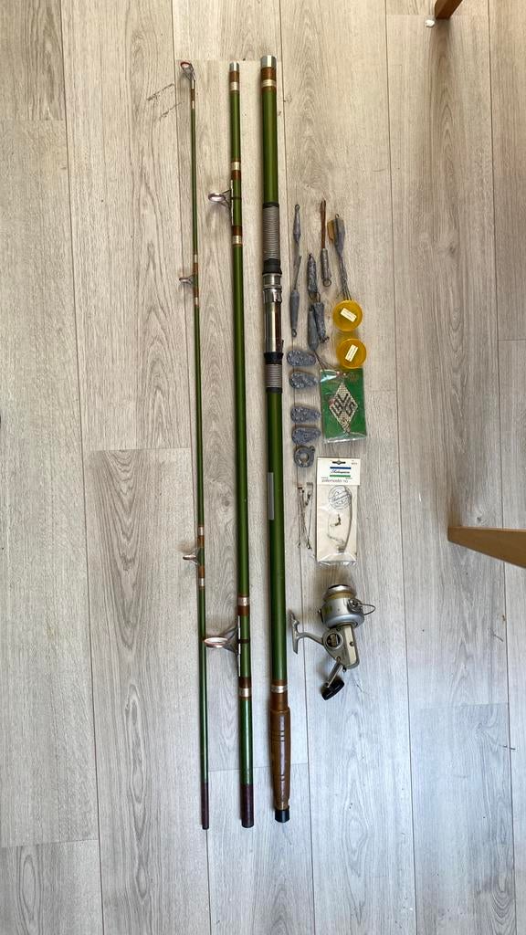 Zee(strandhengel) ca 4 meter met zeemolen Daiwa, Ophalen, Gebruikt, Werphengel