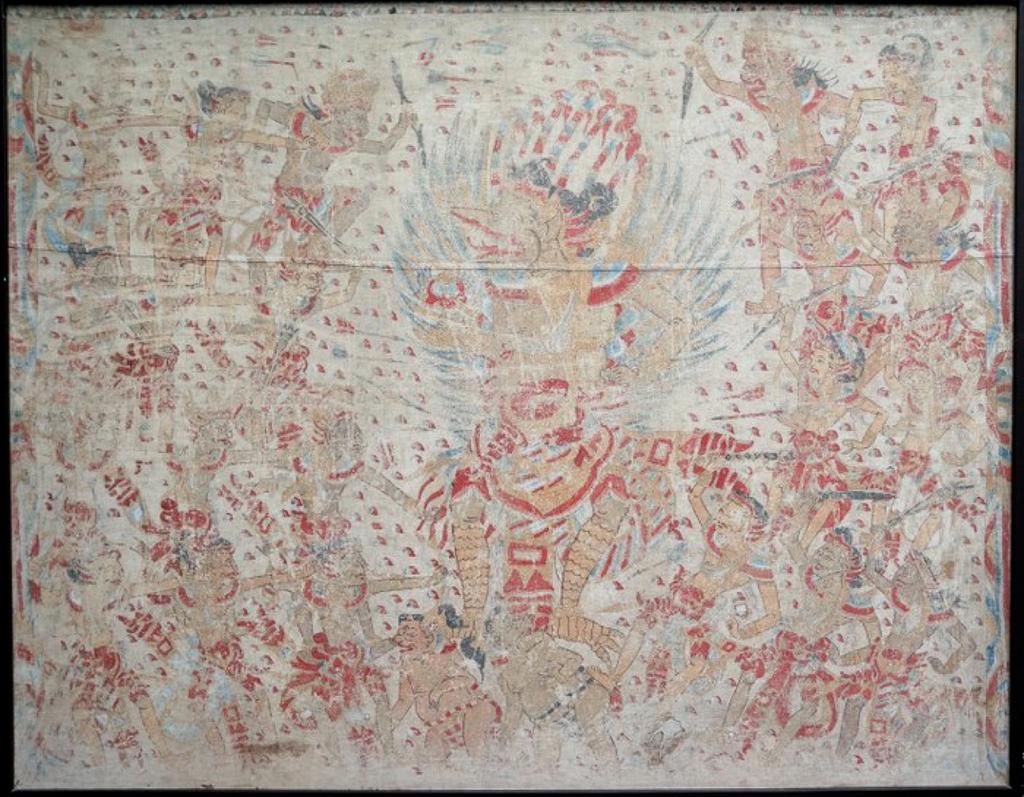 Groot Antiek tempeldoek (Tabing) - Kamasan - Bali -, Antiek en Kunst, Ophalen