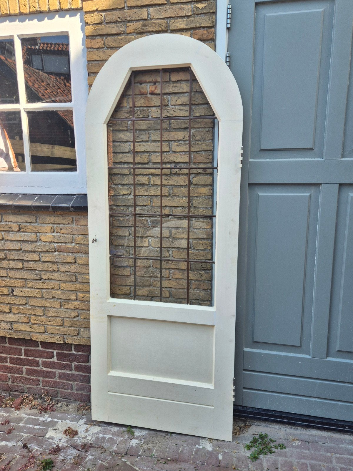 Prachtige glas in lood binnendeur met toog, Ophalen, Gebruikt, Minder dan 80 cm, Binnendeur
