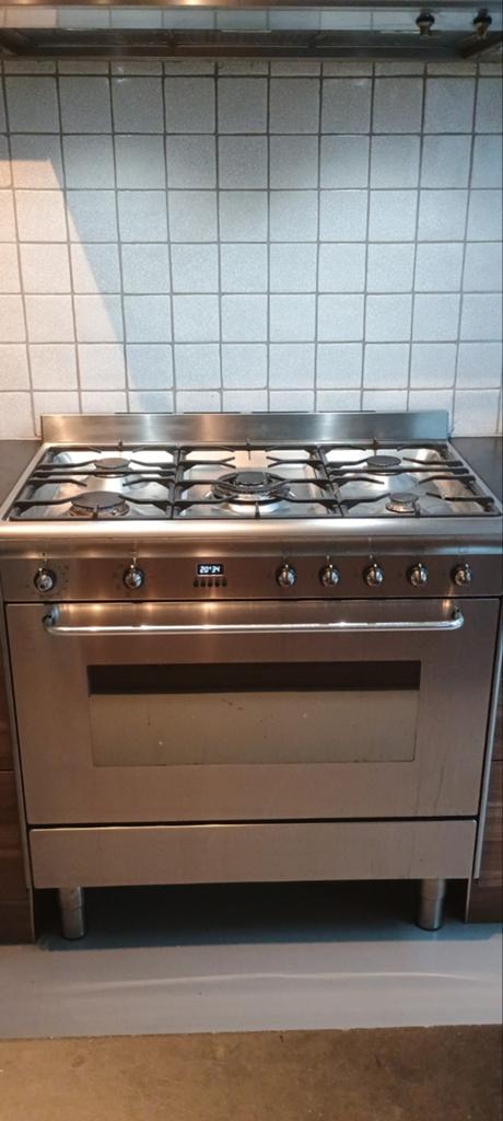 Smeg SNL90D7 Vrijstaand gasfornuis met elektrische oven, Ophalen, Gebruikt, 60 cm of meer, Energieklasse A of zuiniger