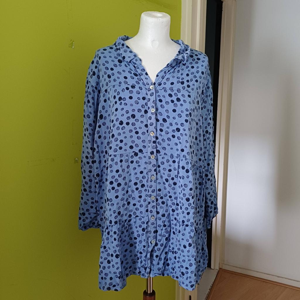 Blauwe blouse tuniek van Paprika maat 5 (maat 52), Kleding | Dames, Blauw, Blouse of Tuniek, Ophalen of Verzenden, Zo goed als nieuw