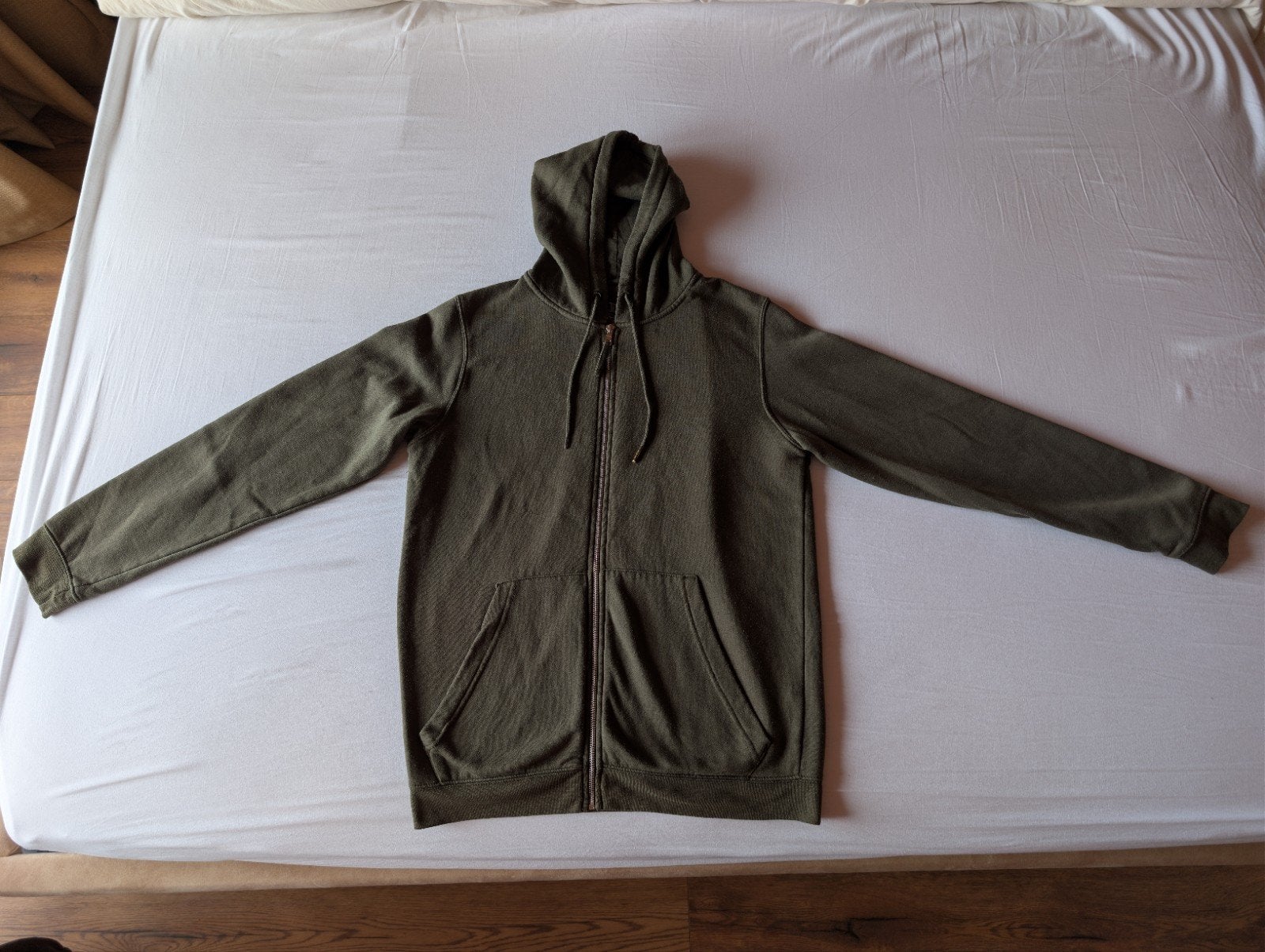 D/Struct kaki groene zip-up hoodie / vest – Maat M, Maat 48/50 (M), D/Struct, Ophalen of Verzenden, Gedragen