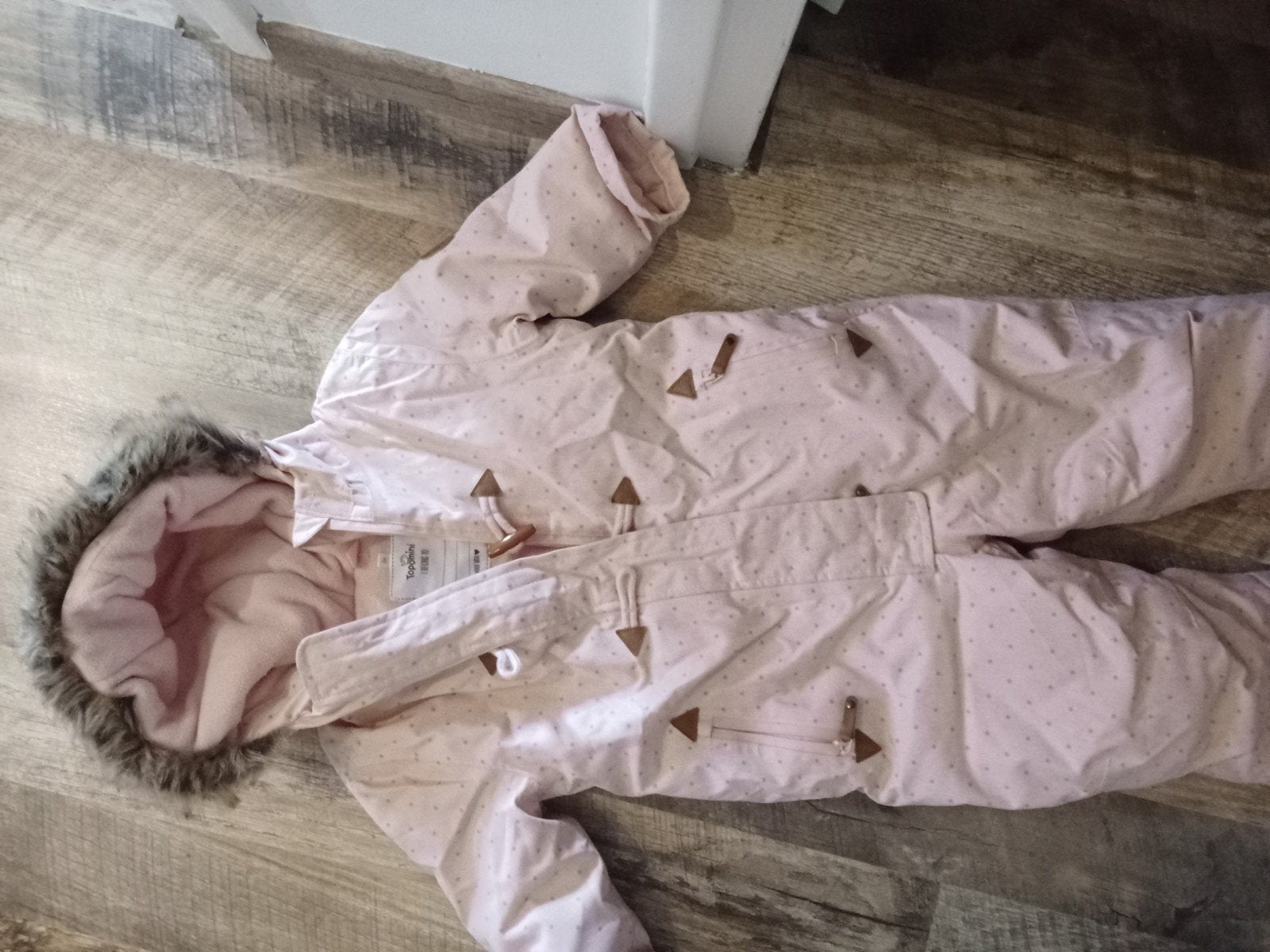 Roze sneeuwpak baby maat 86 - Topomini, Ophalen, Meisje, Topomini, Zo goed als nieuw