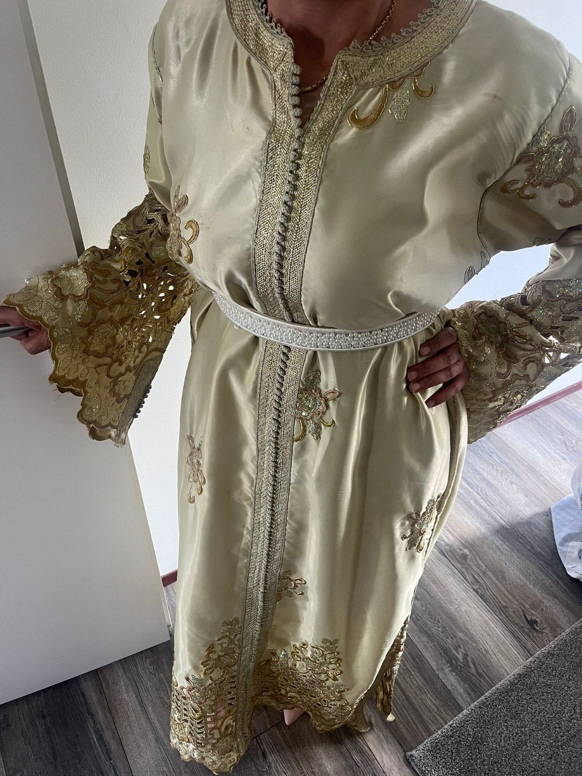 Mooie marokkanse kaftan een mat twee keer gedragen, Ophalen of Verzenden, Zo goed als nieuw