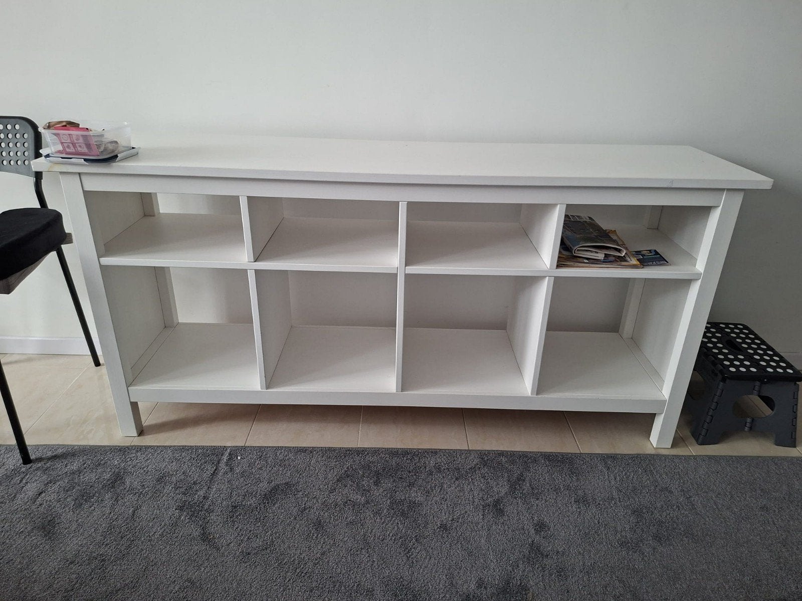 Ikea Hemnes TV-meubel/massief  hout/Opbergkast wit, Ophalen, Gebruikt