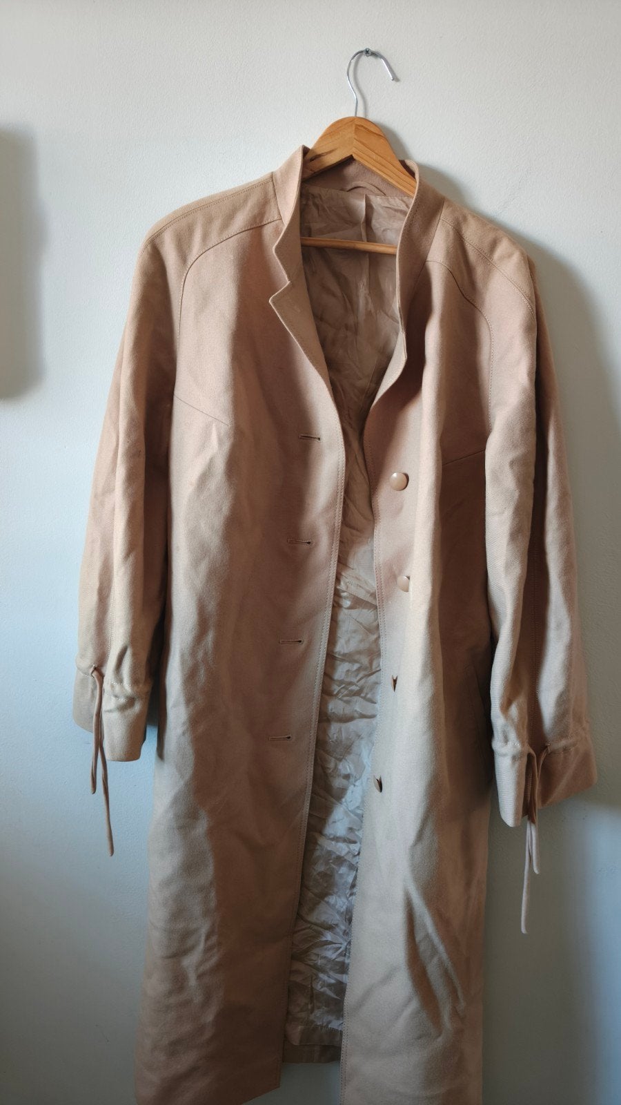 Vintage Basler wollen jas - Beige - Maat 44 L, Verzenden, Beige, Zo goed als nieuw, Basler
