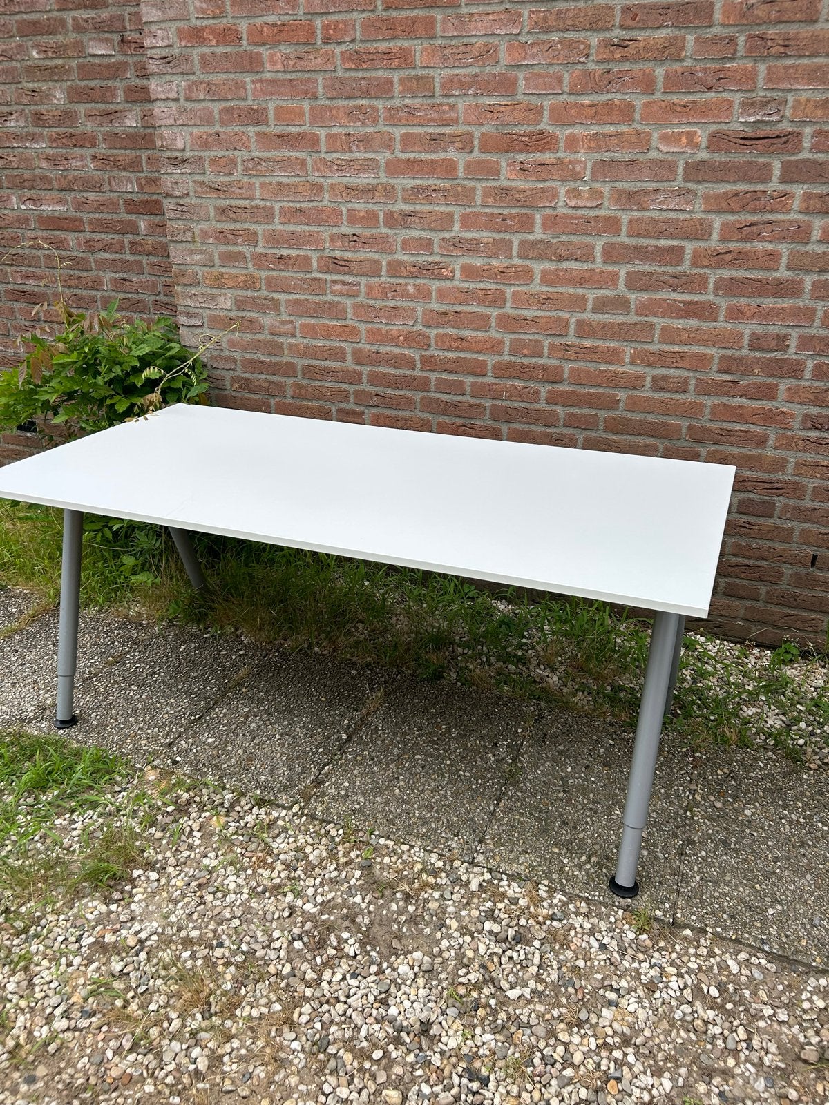 IKEA THYGE groot Bureau/Eettafel Wit - 160x80 cm, Ophalen, Gebruikt
