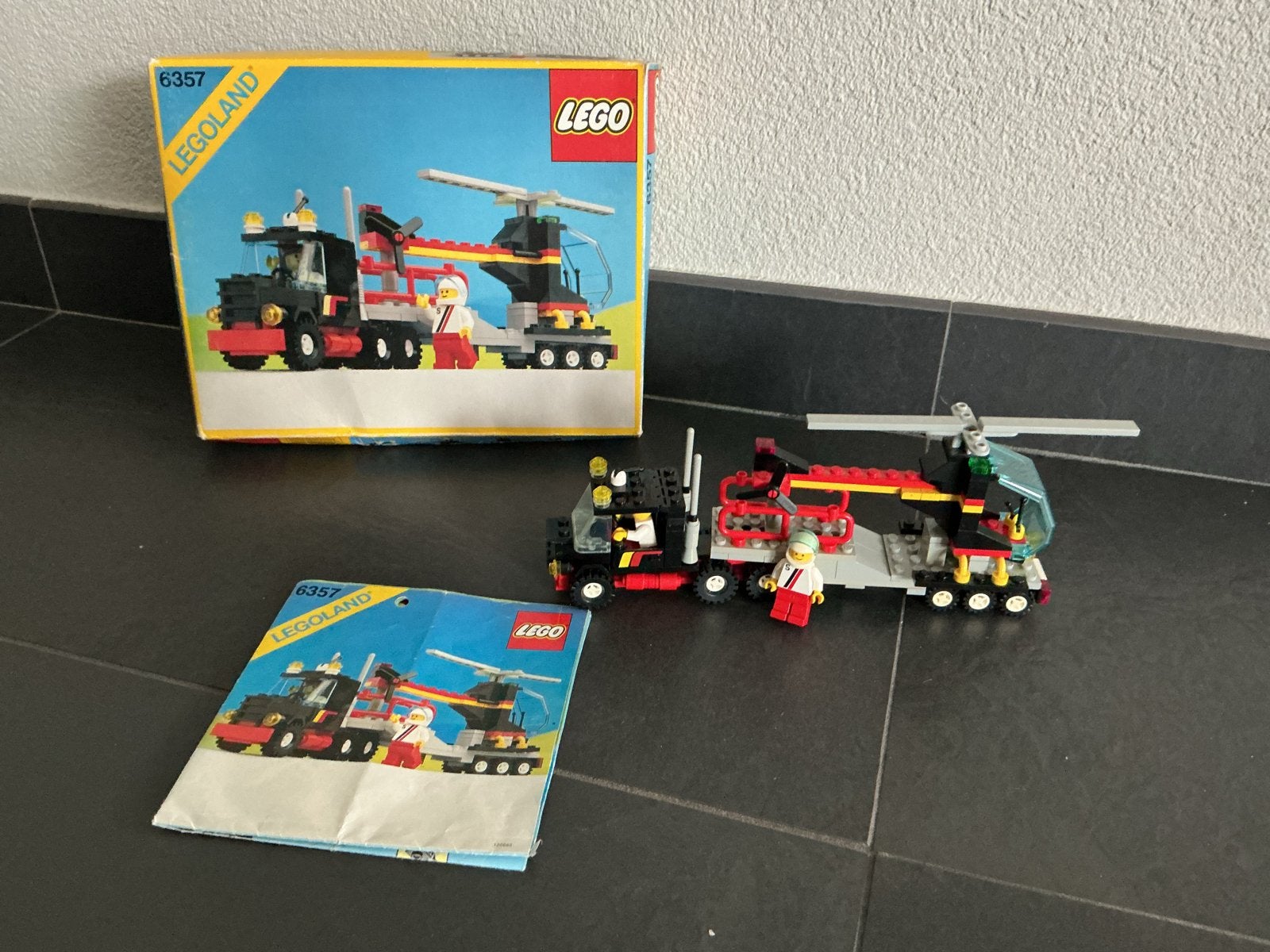 Lego Legoland 6357 Truck met Helikopter (compleet met doos), Ophalen, Lego, Zo goed als nieuw, Compleet