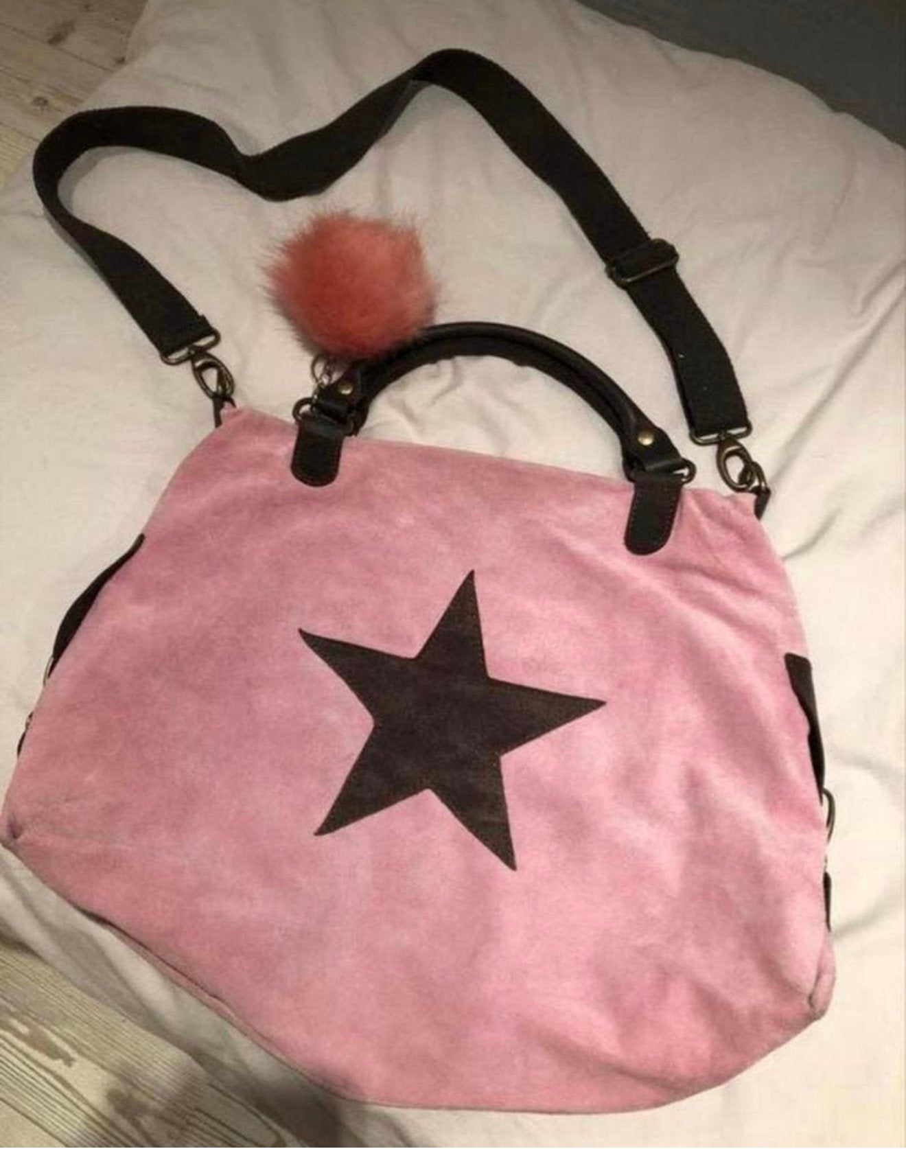 Nieuwe suede velvet tas roze of grijs bodybag, Ophalen, Nieuw