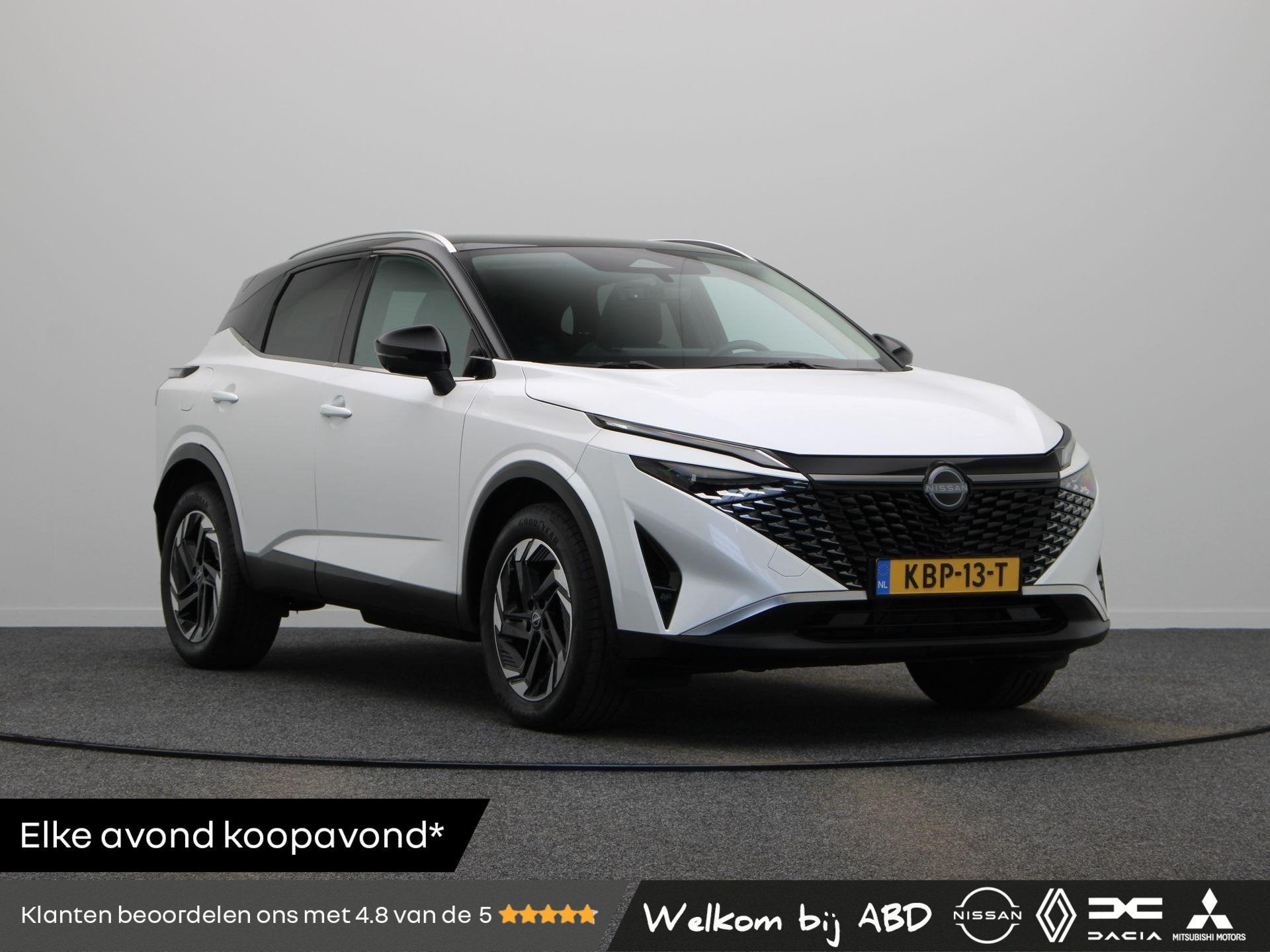 Nissan Qashqai 158pk MHEV Xtronic N-Connecta | Panoramadak |, Auto's, Euro 6, 4 cilinders, Leder en Stof, Wit