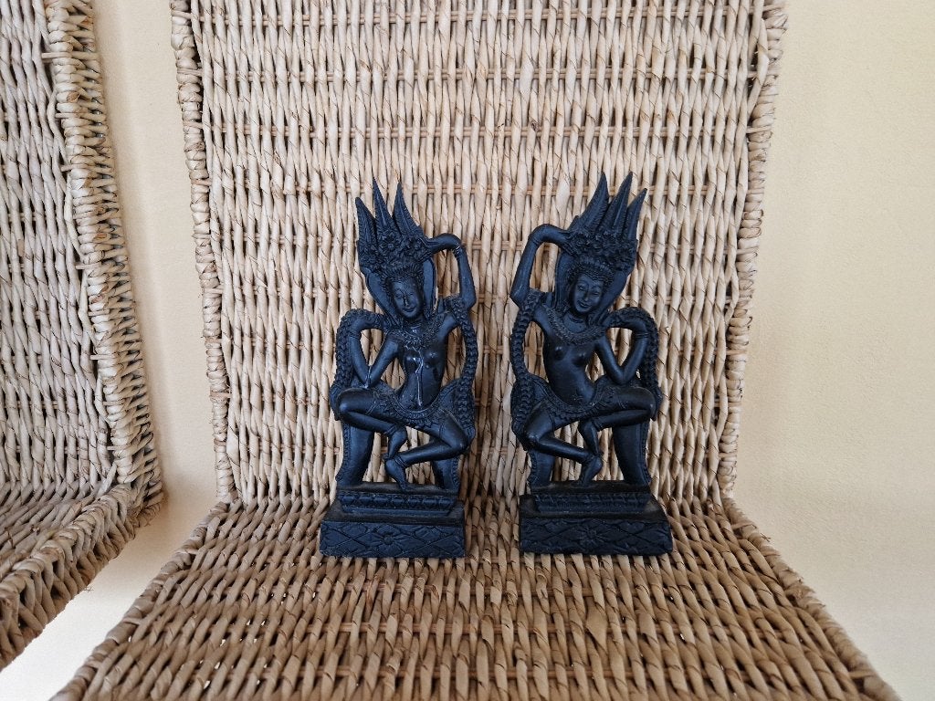 2 dansende boedha's meegenomen uit Cambodja, Ophalen of Verzenden, Gebruikt