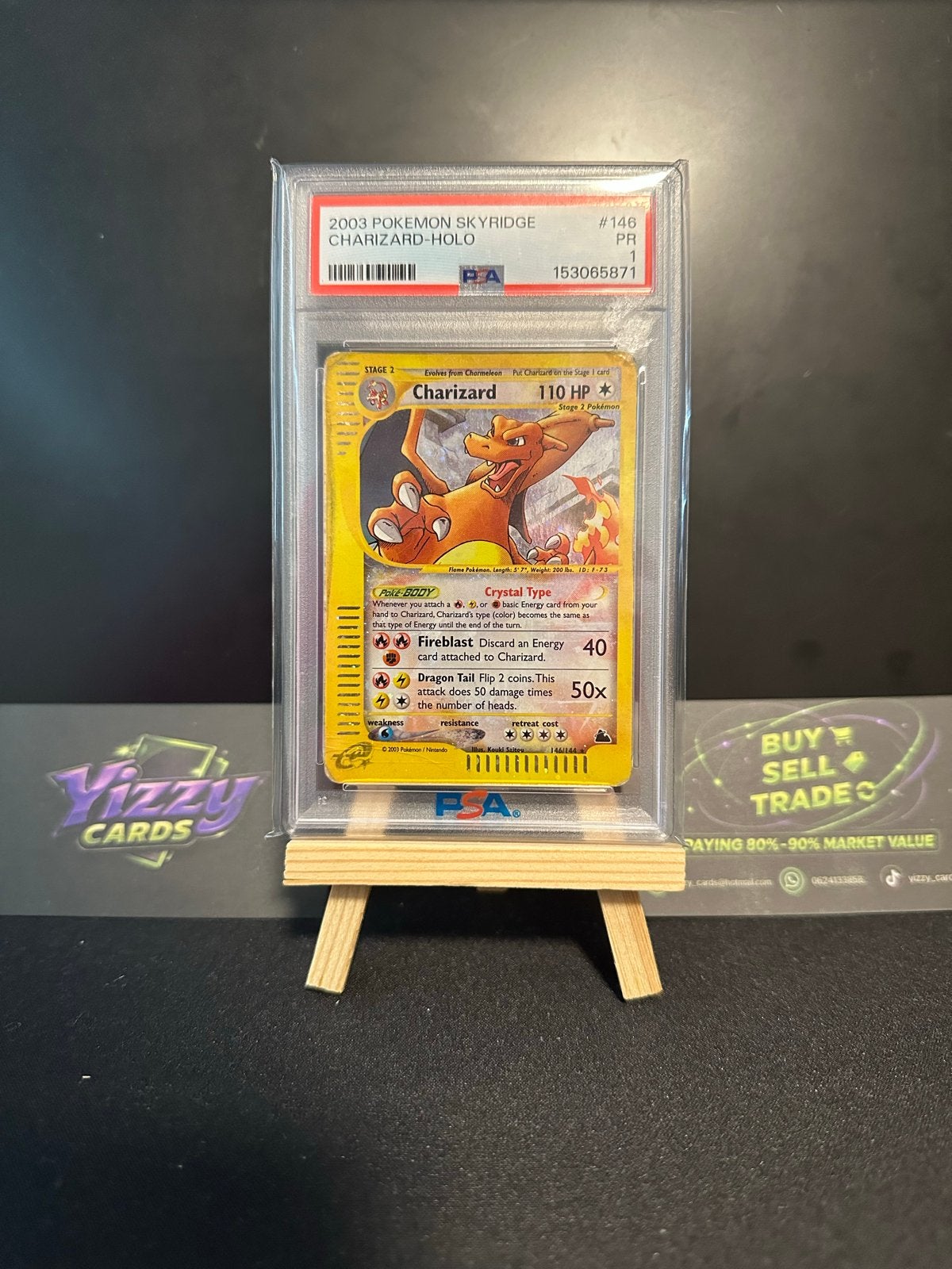 Charizard Skyridge Holo PSA 1, Hobby en Vrije tijd, Ophalen, Gebruikt, Losse kaart, Foil