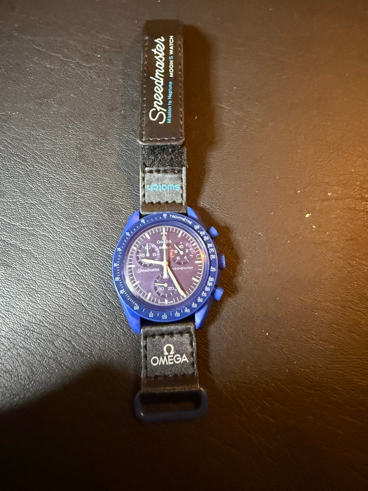 Swatch x Omega Moonswatch Mission to Neptune, Verzenden, Zo goed als nieuw