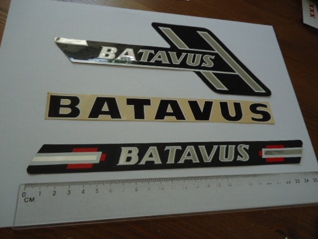 sticker oud Batavus GROOT Heerenveen fiets brommer retro 3x, Verzenden, Zo goed als nieuw, Bedrijf of Vereniging