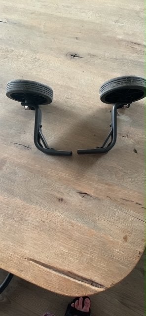 Zwarte zijwieltjes voor kinderfiets, Ophalen, Gebruikt