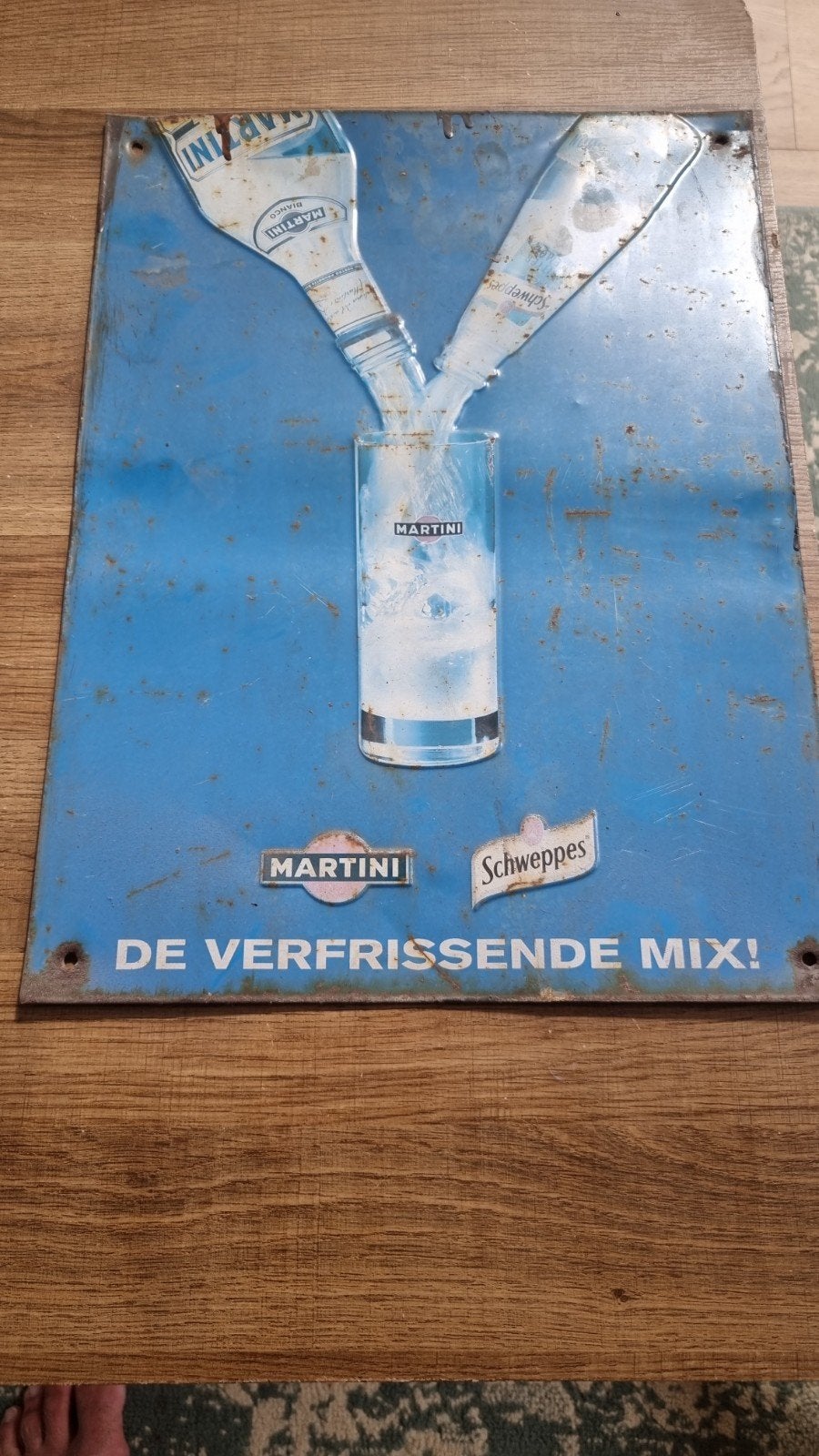 Vintage Martini bord 30x40cm, Ophalen of Verzenden