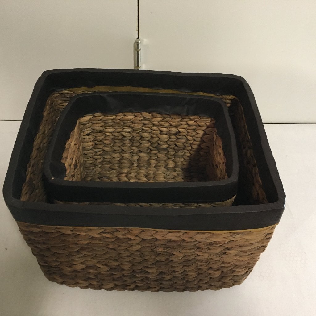 rieten manden, waterhyacint - set van 2 - Gratis bezorgd, Huis en Inrichting, Woonaccessoires | Schalen en Manden, TTM Wonen, Meubels – (Perzische) Tapijten en Woonaccessoires