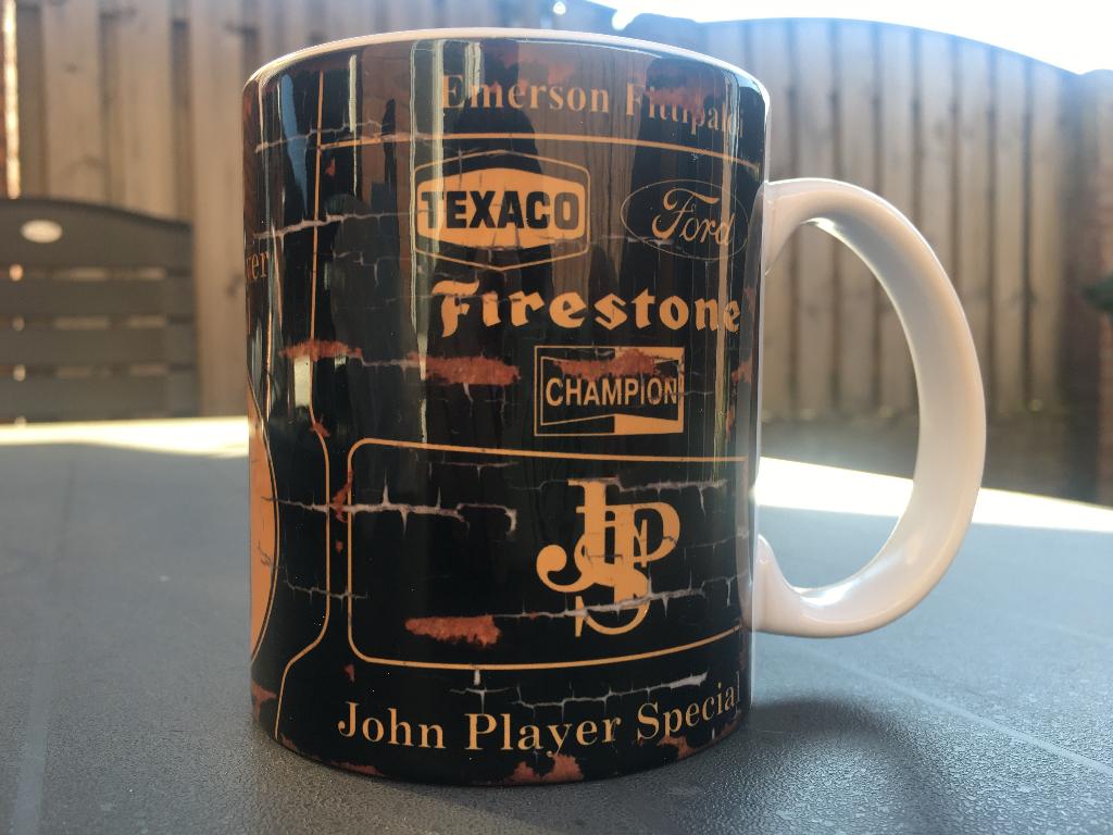 ✅ Emerson Fittipaldi Lotus JPS mok Vintage olie F1 Autosport, Ophalen of Verzenden, Nieuw, Formule 1