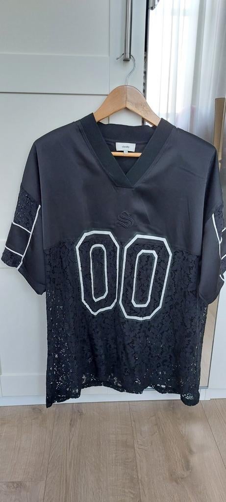Shoeby baseball T-shirt met kant L-XL, Kleding | Dames, T-shirts, Zo goed als nieuw, Maat 42/44 (L), Zwart, Korte mouw, Ophalen of Verzenden