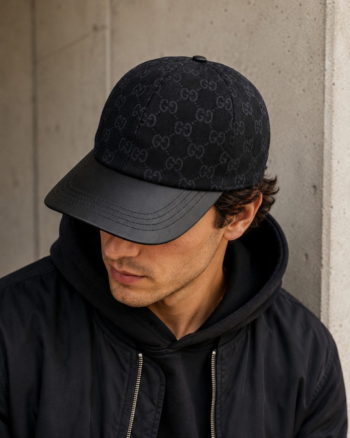 Gucci Pet Maat M - Stijlvolle Zwarte Cap, Ophalen of Verzenden, Zo goed als nieuw, Gucci, Pet