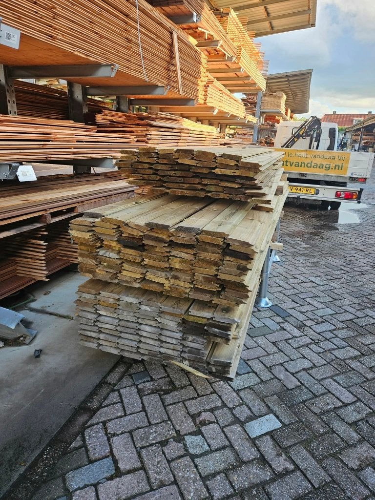 Partij B-keuze blokhutdelen, rabatdelen en schuttingdelen!!, Ophalen, Zo goed als nieuw, 250 cm of meer, Planken
