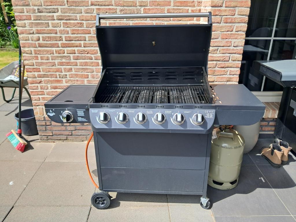 Gasbarbecue met 5 branders (zonder gasfles), Ophalen of Verzenden, Gebruikt, Onbekend