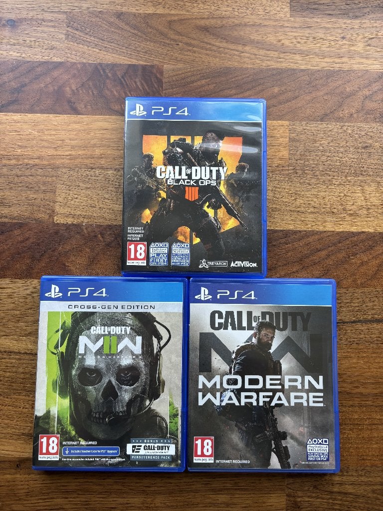 3x Call of Duty PS4 - Black Ops 4 + Modern Warfare I & II, Spelcomputers en Games, Games | Sony PlayStation 4, Vanaf 18 jaar, Shooter