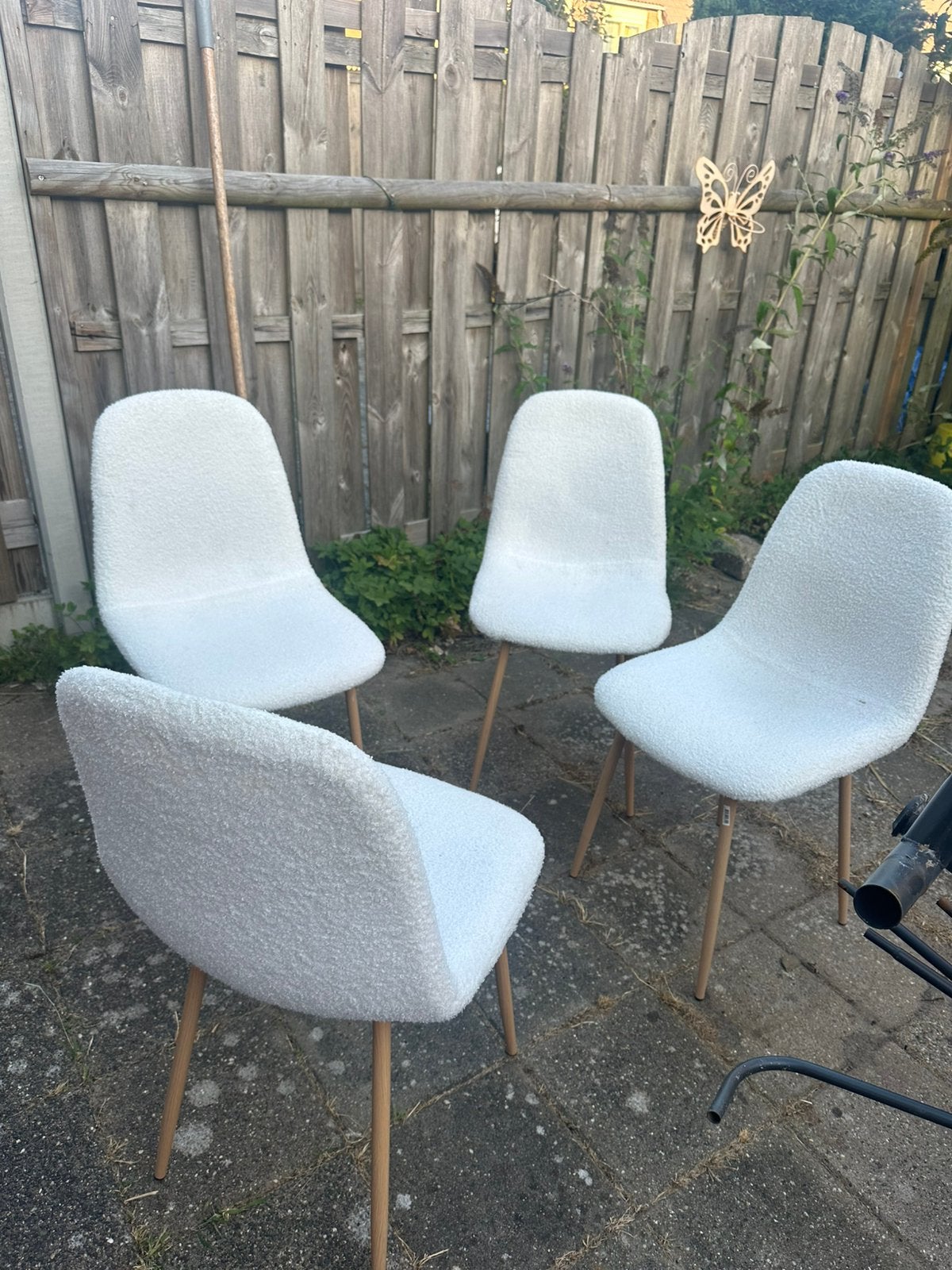 Teddy eetkamerstoelen 4x, Gebruikt, Ophalen of Verzenden, Vier, Stof