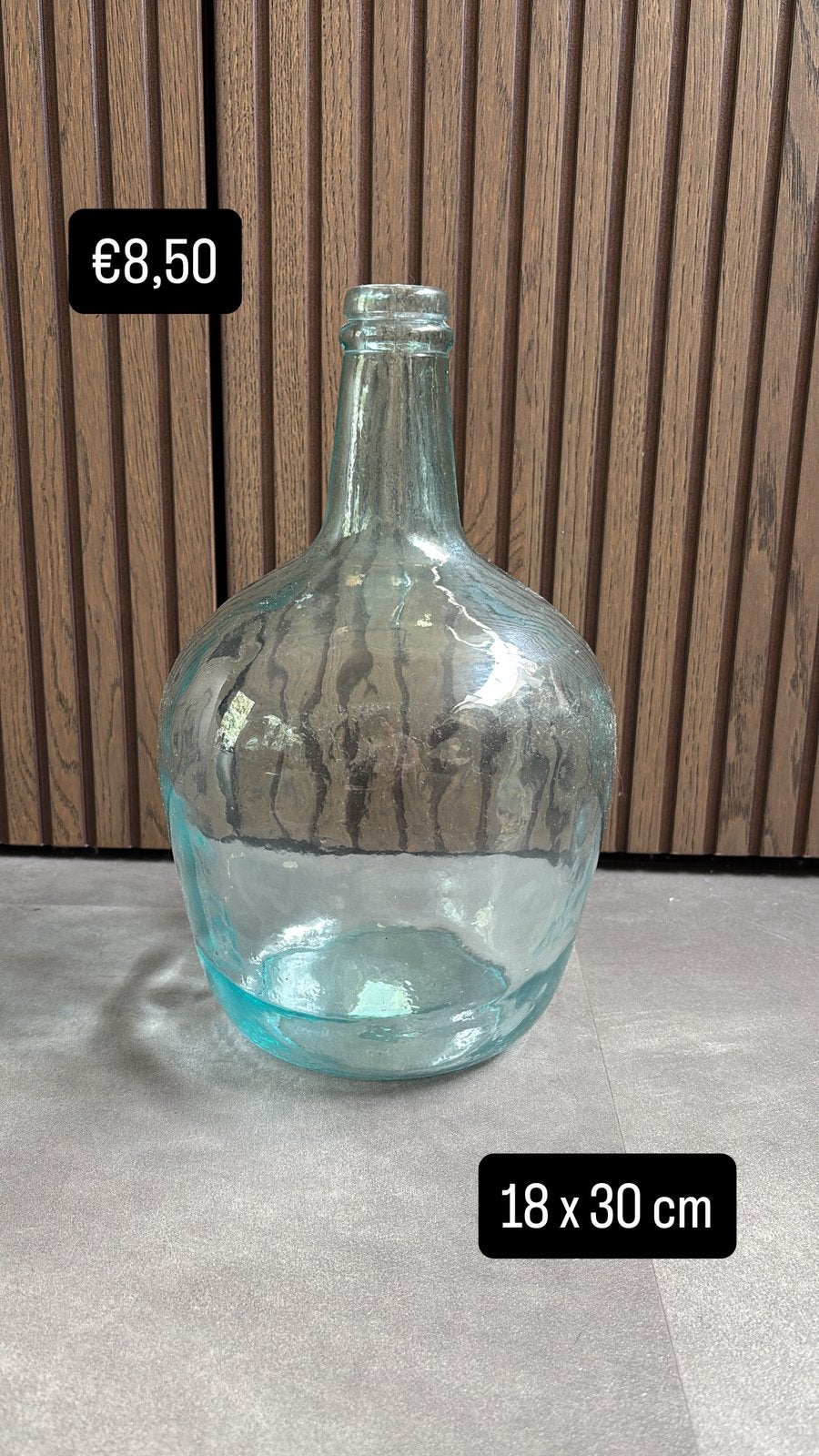 Mooie grote glazen decoratieve fles/vaas, Ophalen of Verzenden