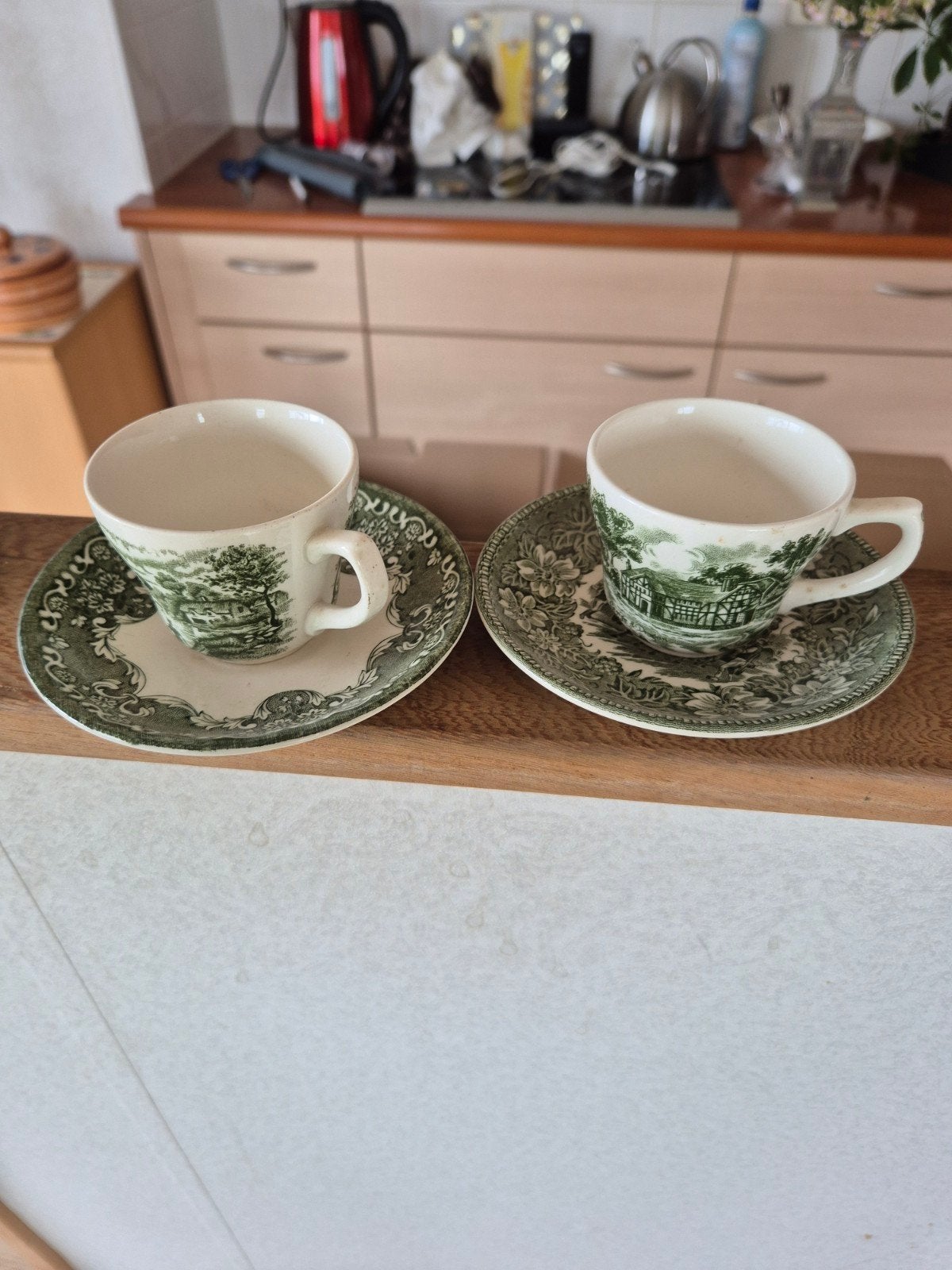 Vintage Royal Tudor Ware Coaching Taverns kop en schotel, Ophalen of Verzenden