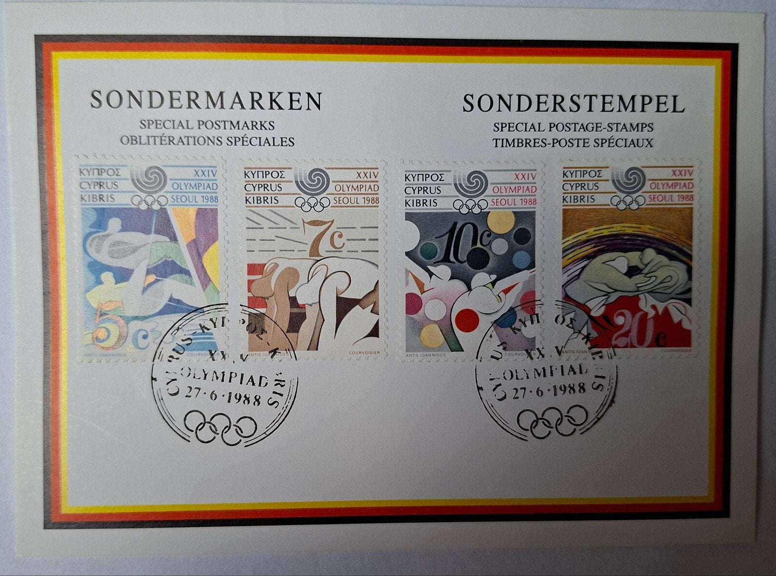 Olympische Spelen Seoul 1988. Div blokken met plakkerresten, Ophalen of Verzenden, Sport