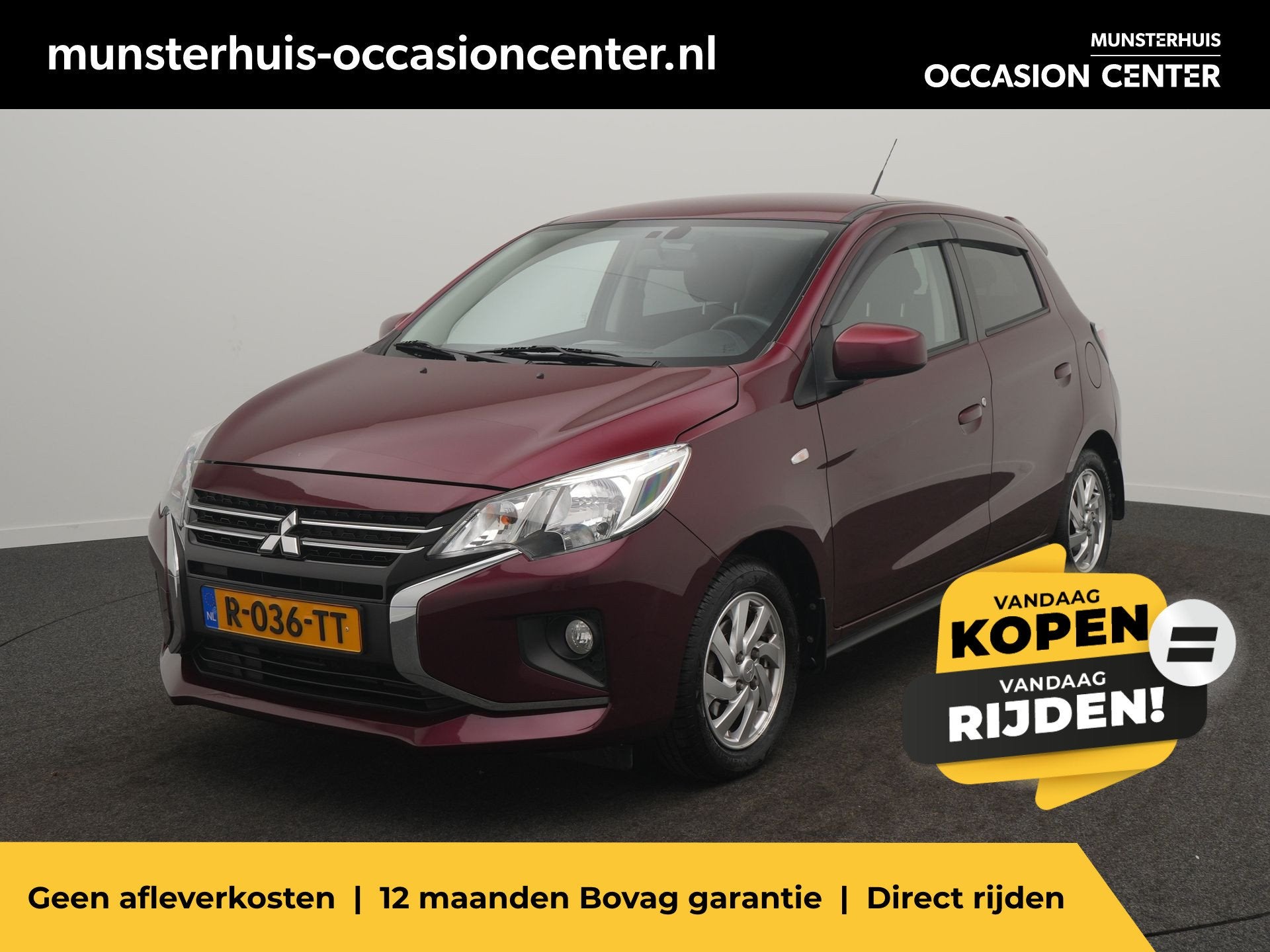 Mitsubishi Space Star 1.2 Dynamic - RIJKLAARPRIJS - Automaat, 12 maanden, Stof, Gebruikt, Origineel Nederlands