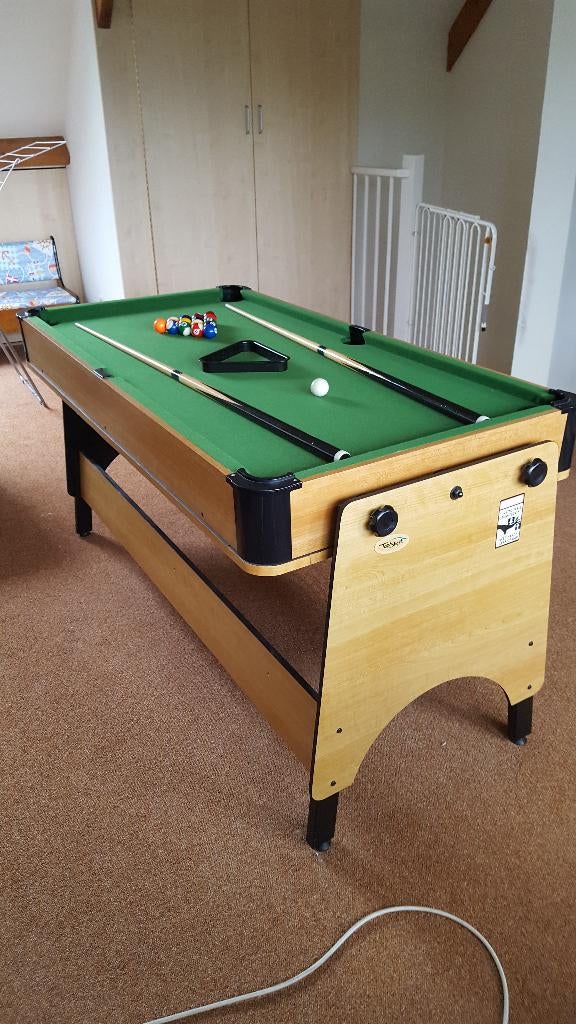 pooltafel annex airhockey, Sport en Fitness, Biljarten en Poolen, Ophalen, Gebruikt, Pooltafel