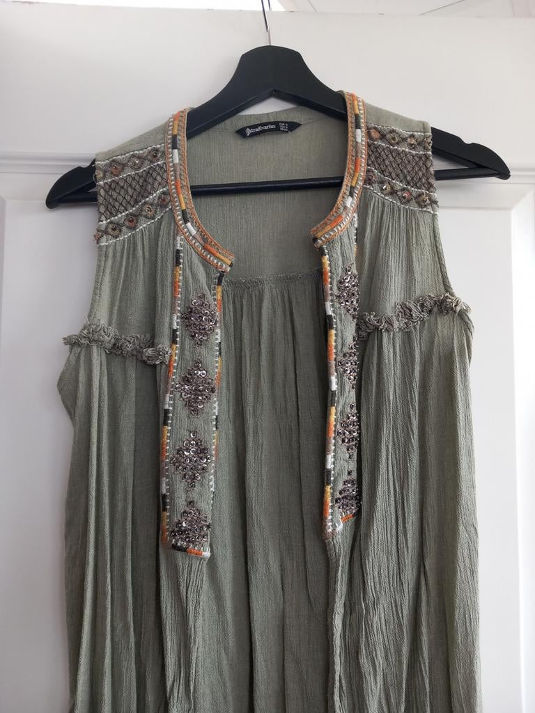 Stradivarius Ibiza Festival Hesje Khaki Maat S, Stradivarius, Ophalen of Verzenden, Zo goed als nieuw