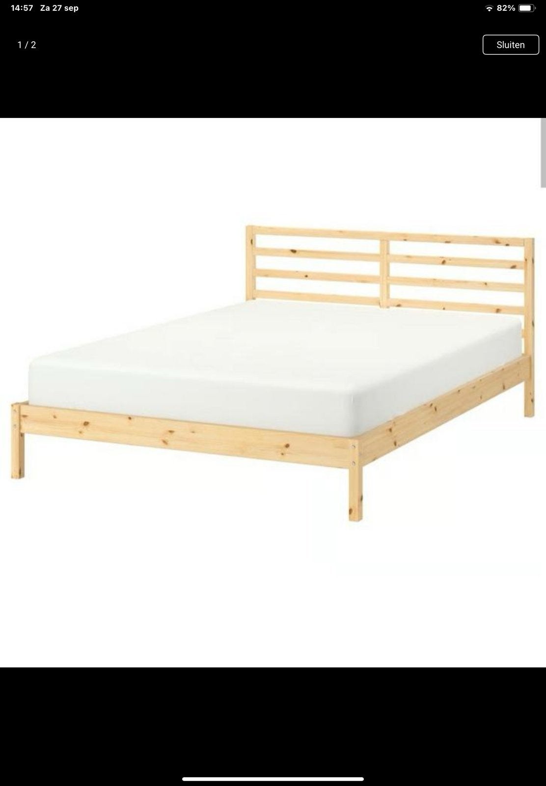 Bedombouw hout ikea 160x200, Huis en Inrichting, Slaapkamer | Bedden, Ophalen, Gebruikt, Tweepersoons, 200 cm