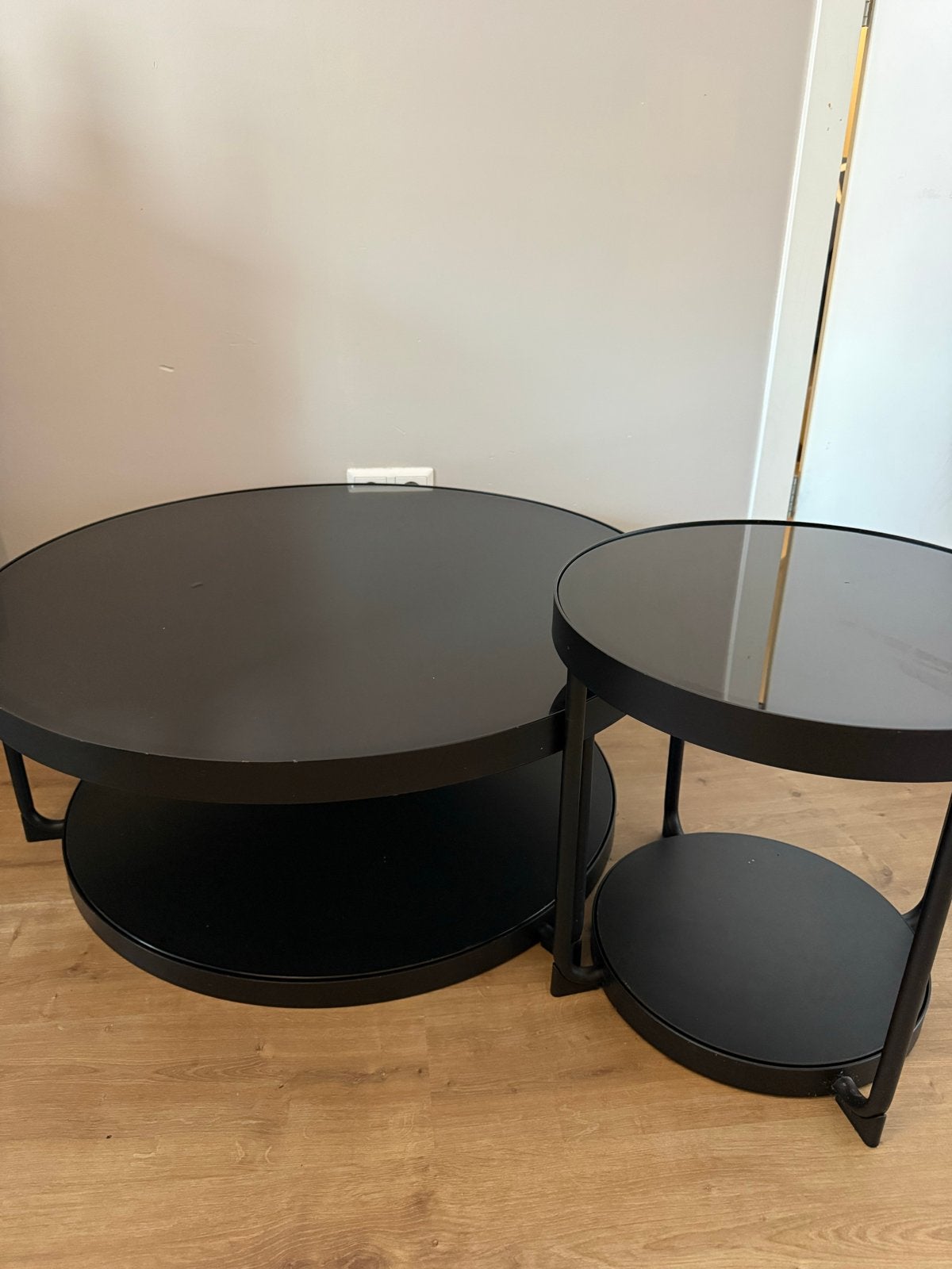 IKEA Frotorp Salontafels - Marmer & Zwart (2-zijdig), Ophalen, Gebruikt, Rond, Metaal