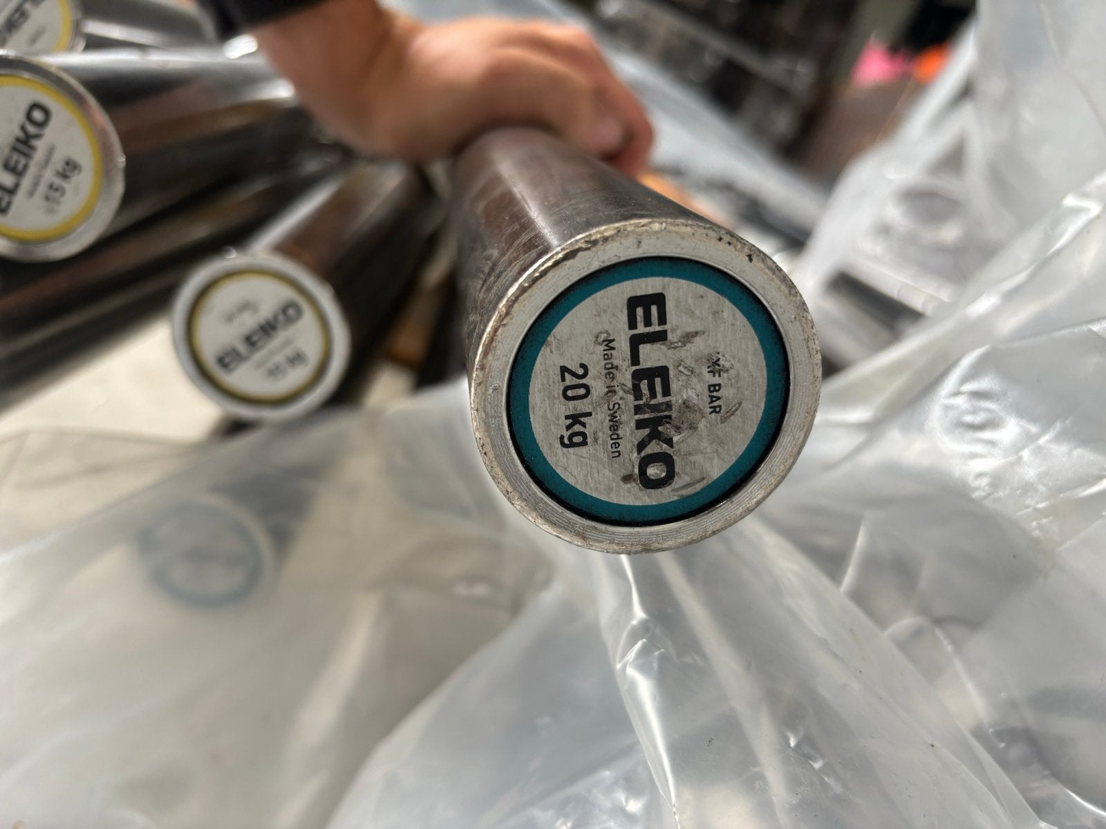 140 kg eleiko training plates + XF barbell, Eleiko, Gebruikt, Eleiko, Armen