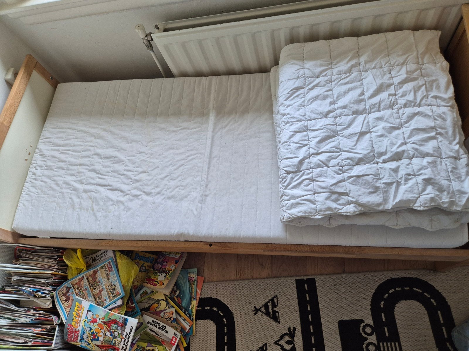 sniglar peuterbed ikea, Gebruikt, 70 tot 85 cm, Matras, 140 tot 160 cm