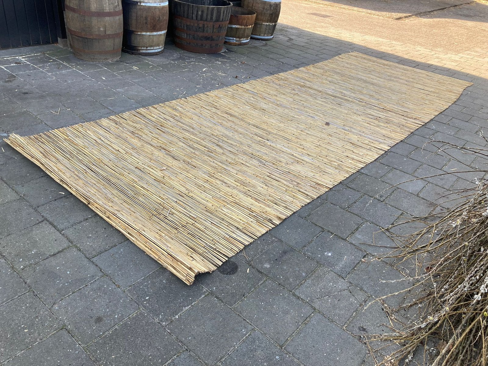 Rietmat schutting festival wandbekleding nostalgie, Tuin en Terras, Schuttingen, Overige materialen, Gerard Krale, 6 meter of meer